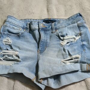 Aeropostale Light Blue Distressed Jean Shorts